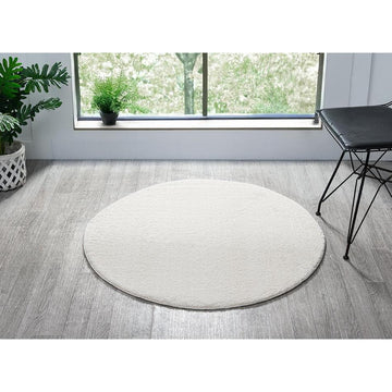 Washable Comfy Plain CMF00 Cream Round Rug-Desire Rugs-Rug Love - The Most Loved Rug Store
